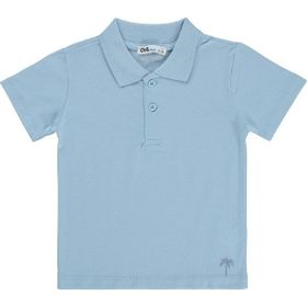 Civil Boys Palmiye Nakışlı Polo Yaka 2-5 Yaş Mavi Erkek Çocuk Tişört