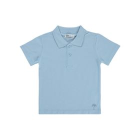 Civil Boys Palmiye Nakışlı Polo Yaka 2-5 Yaş Mavi Erkek Çocuk Tişört