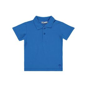 Civil Boys Palmiye Nakışlı Polo Yaka 2-5 Yaş Mavi Erkek Çocuk Tişört