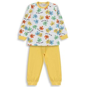 Civil Boys Yapboz Baskılı 2-5 Yaş Sarı Pijama Takımı