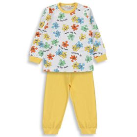 Civil Boys Yapboz Baskılı 2-5 Yaş Sarı Pijama Takımı