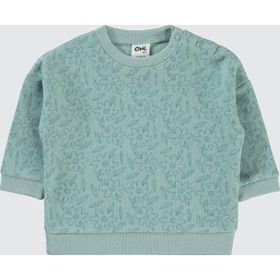 Civil Çiçek Baskılı 6-18 Ay Yeşil Bebek Sweatshirt