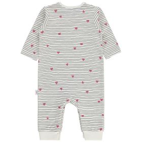Civil Çizgi Kalp Empirme 6-18 Ay Ekru Bebek Tulum