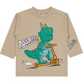 Civil CVL-74 Dinazor Nakışlı 6-18 Ay Bej Bebek Sweatshirt