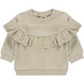 Civil Fırfırlı Basic 6-18 Ay Taş Beyaz Bebek Sweatshirt