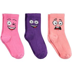Civil Girls 2-12 Yaş Kız Çocuk 3'lü Çorap Set