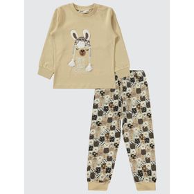 Civil Girls 22K34104024W1-1 Yulaf Sütü Renk Kız Çocuk Pijama Takımı