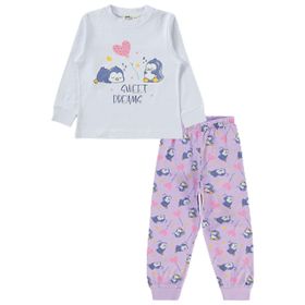 Civil Girls 22K83245124S1-1 Beyaz Kız Çocuk Pijama Takımı