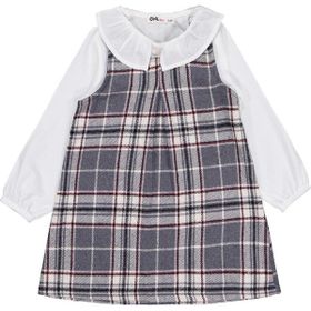 Civil Girls Bebe Yaka 2-5 Yaş Gri - Grimelanj Elbise