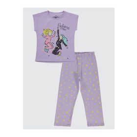 Civil Girls Dijital Lavanta Kız Çocuk Pijama Takımı