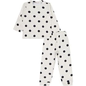 Civil Girls Puanlı 2-5 Yaş Ekru Pijama Takımı