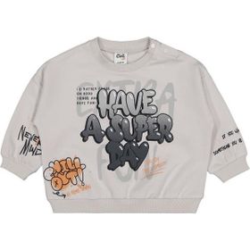 Civil Graffiti Baskılı 6-18 Ay Açık Taş Bebek Sweatshirt