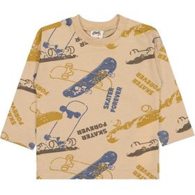 Civil Kaykay Baskılı 6-18 Ay Açık Taş Bebek Sweatshirt