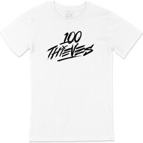 Cix 100 Thieves Cep Logo Tasarımlı Beyaz Erkek T-shirt