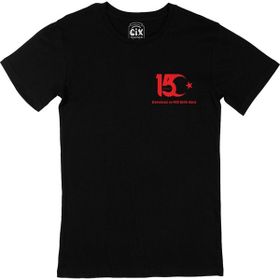 Cix 15 Temmuz Baskılı Cep Logo Tasarımlı Siyah Tişört