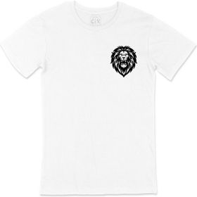 Cix 211185 Beyaz Aslanlı Siyah Erkek T-shirt
