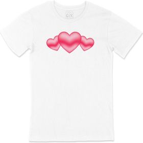 Cix 3'lü Kalp Beyaz Erkek T-shirt