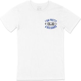 Cix A Big Gamer Cep Logo Tasarımlı Beyaz Erkek T-shirt