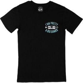 Cix A Big Gamer Cep Logo Tasarımlı Siyah Tişört