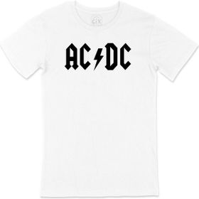 Cix Ac Dc Siyah Logolu Beyaz Erkek T-shirt