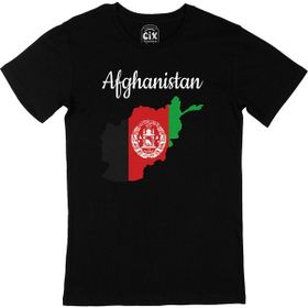 Cix Afganistan Haritalı ve Bayraklı Siyah Erkek T-shirt