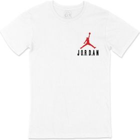 Cix Air Jordan Cep Logo Tasarımlı Beyaz Erkek T-shirt