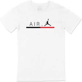 Cix Air Jordan Çizgili Beyaz Erkek T-shirt