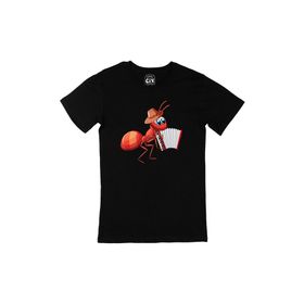 Cix Akordeon Çalan Karınca Siyah T-shirt