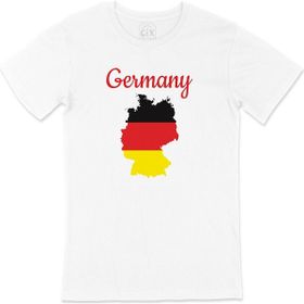 Cix Almanya Haritalı ve Bayraklı Beyaz Erkek T-shirt