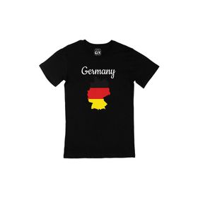 Cix Almanya Haritalı ve Bayraklı Siyah T-shirt