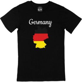 Cix Almanya Haritalı ve Bayraklı Siyah T-shirt