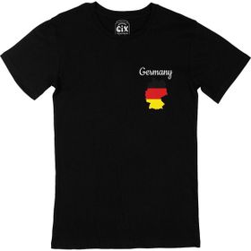 Cix Almanya Haritalı ve Bayraklı Siyah T-shirt