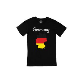 Cix Almanya Haritalı ve Bayraklı Siyah T-shirt
