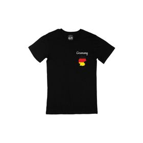 Cix Almanya Haritalı ve Bayraklı Siyah T-shirt