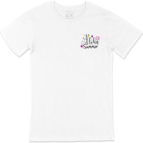 Cix Aloha Summer Yaz Cep Tasarım Baskılı Beyaz Tişört