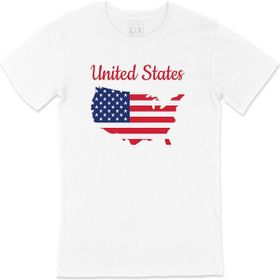 Cix Amerika Haritalı ve Bayraklı T-shirt