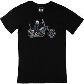 Cix Amerikan Motorcu Kurukafa Siyah T-shirt