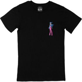Cix Anime Robot Cep Logo Tasarımlı Siyah Tişört