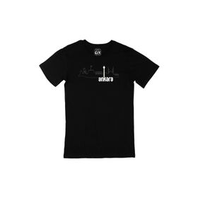 Cix Ankara Çizimli Bayraklı Siyah T-shirt