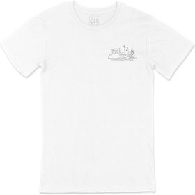 Cix Antalya Beyaz Çizimli Cep Logo Tasarımlı Erkek T-shirt