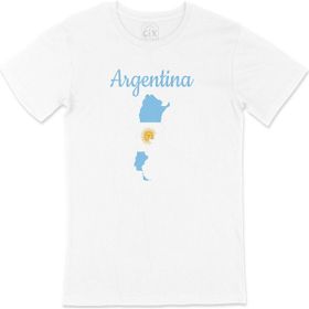 Cix Arjantin Haritalı ve Bayraklı T-shirt