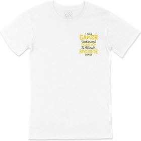 Cix As A Gamer Cep Logo Tasarımlı Beyaz Tişört