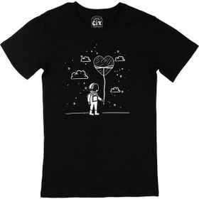 Cix Aşık Astronot Siyah Erkek T-shirt