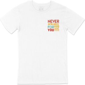 Cix Asla Özür Dileme Cep Logo Tasarımlı Beyaz Tişört