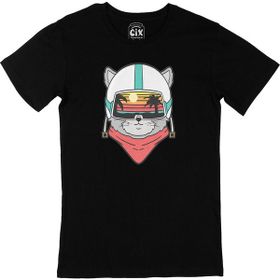 Cix Astronot Kedi Tatilde Siyah T-shirt