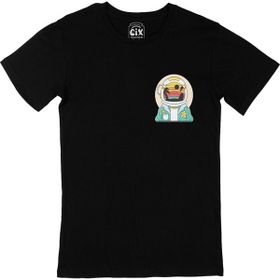 Cix Astronot Uzayda Siyah Cep Logo Tasarımlı Erkek T-shirt