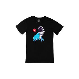 Cix Astronot ve Balina Siyah T-shirt