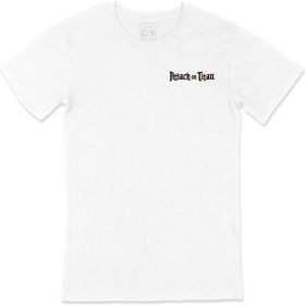 Cix Attack On Titan Yazılı Beyaz Cep Logo Tasarımlı Erkek T-shirt