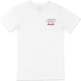 Cix Audi Logolu Cep Logo Tasarımlı Beyaz Tişört