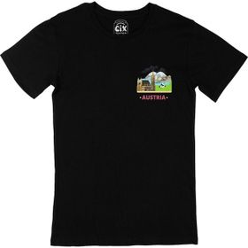 Cix Avusturya Siyah Cep Logo Tasarımlı Erkek T-shirt